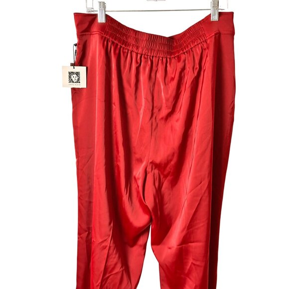 Anne Klein Size 2XL Business Casual Womens Red Pants Plus Elastic Waistband - Picture 7 of 12
